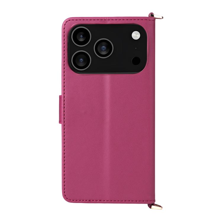 For iPhone 17 Pro Multifunctional 6-Card Slots Leather Phone Case with Wrist Strap