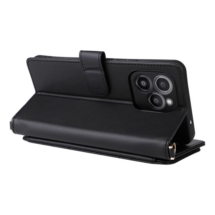 For Fossibot S2 Multifunctional 6-Card Slots Leather Phone Case with Wrist Strap