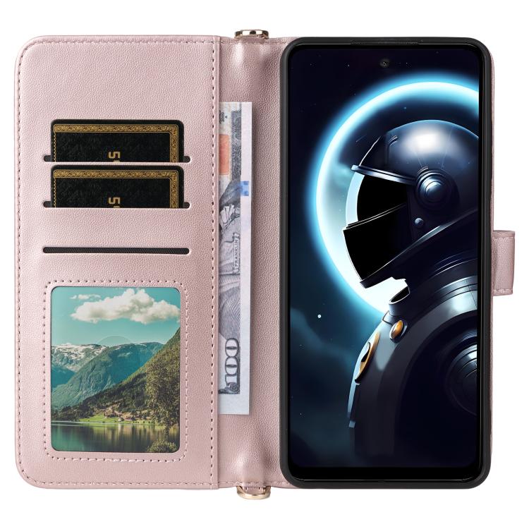 For HMD Pulse / Pulse Pro / Pulse+ Multifunctional 6-Card Slots Leather Phone Case with Wrist Strap