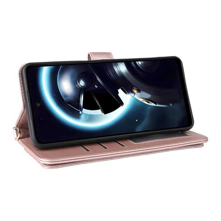 For HMD Pulse / Pulse Pro / Pulse+ Multifunctional 6-Card Slots Leather Phone Case with Wrist Strap