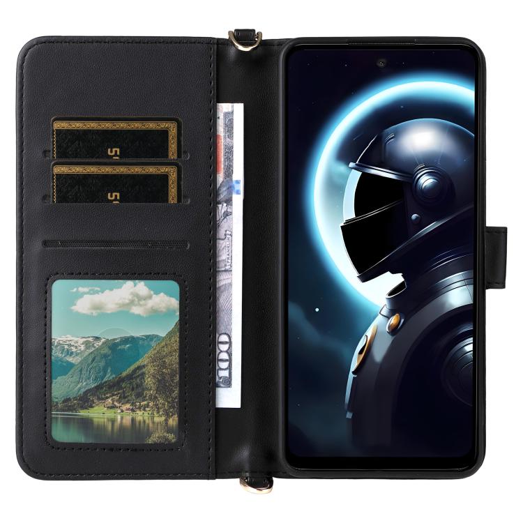 For HMD Pulse / Pulse Pro / Pulse+ Multifunctional 6-Card Slots Leather Phone Case with Wrist Strap