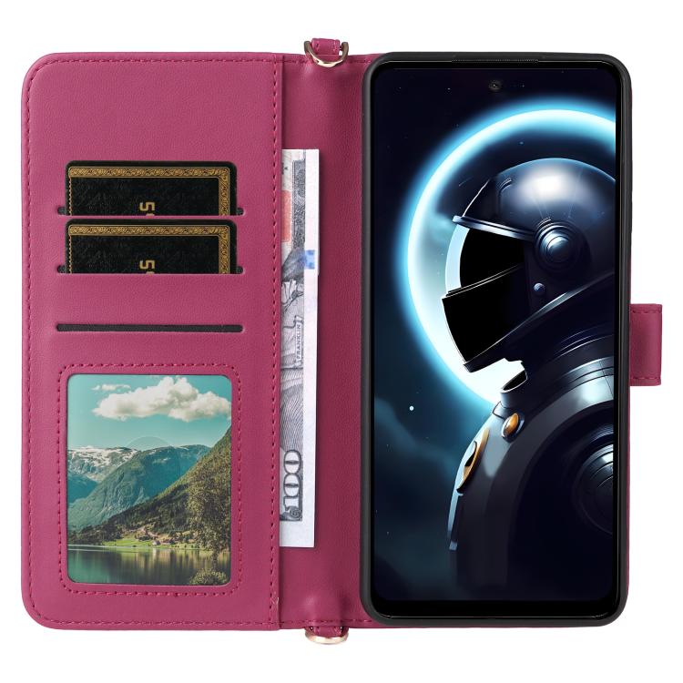 For HMD Pulse / Pulse Pro / Pulse+ Multifunctional 6-Card Slots Leather Phone Case with Wrist Strap