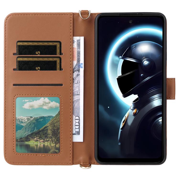 For HMD Pulse / Pulse Pro / Pulse+ Multifunctional 6-Card Slots Leather Phone Case with Wrist Strap