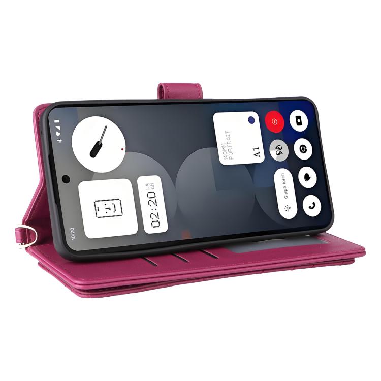 For Nothing Phone 3a Pro Multifunctional 6-Card Slots Leather Phone Case with Wrist Strap