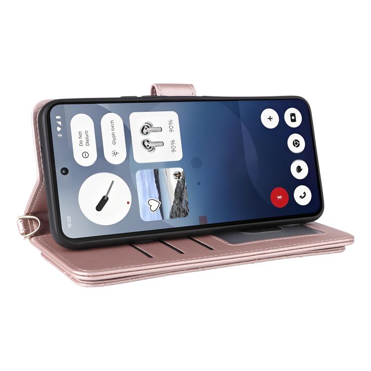 For Nothing Phone 3a Multifunctional 6-Card Slots Leather Phone Case with Wrist Strap