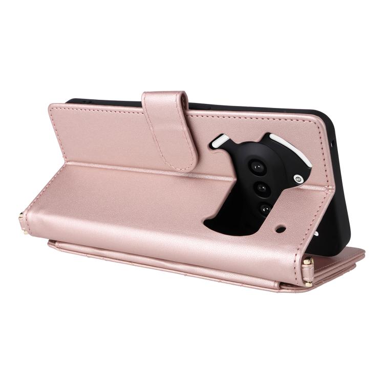 For Nothing Phone 3a Multifunctional 6-Card Slots Leather Phone Case with Wrist Strap