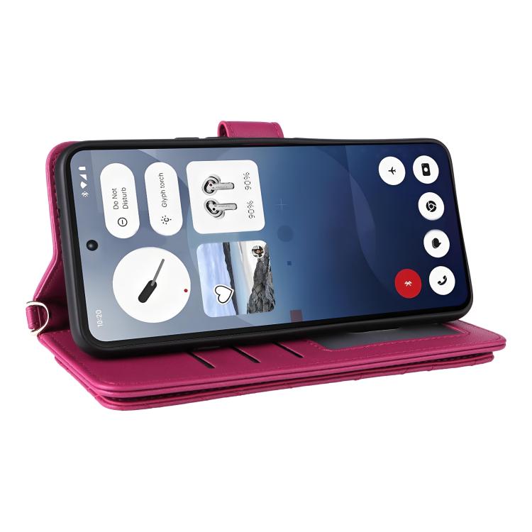 For Nothing Phone 3a Multifunctional 6-Card Slots Leather Phone Case with Wrist Strap