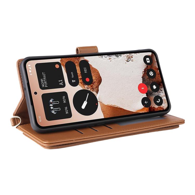 For Nothing CMF Phone 2 Pro Multifunctional 6-Card Slots Leather Phone Case with Wrist Strap