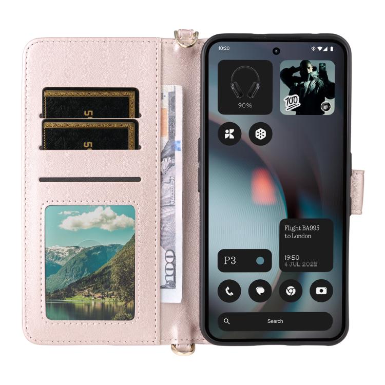 For Nothing Phone 3 Multifunctional 6-Card Slots Leather Phone Case with Wrist Strap