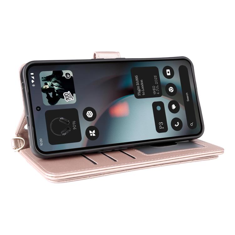 For Nothing Phone 3 Multifunctional 6-Card Slots Leather Phone Case with Wrist Strap