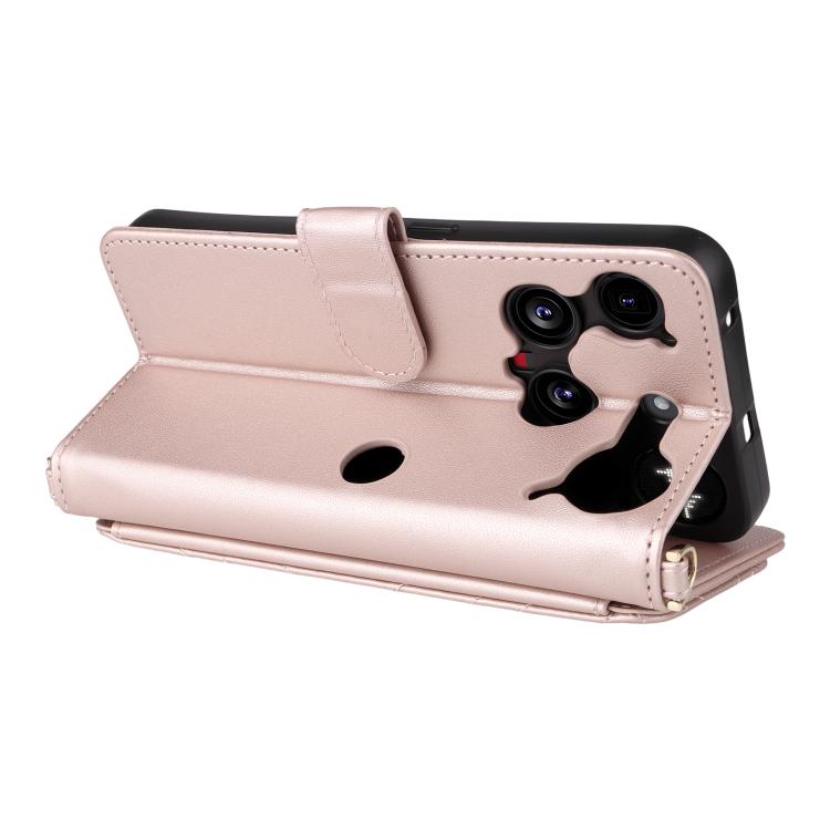 For Nothing Phone 3 Multifunctional 6-Card Slots Leather Phone Case with Wrist Strap