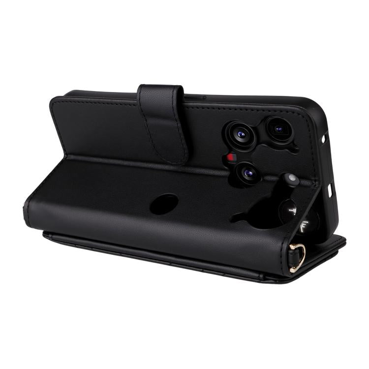 For Nothing Phone 3 Multifunctional 6-Card Slots Leather Phone Case with Wrist Strap