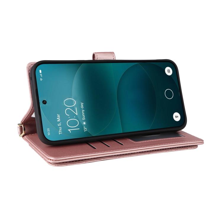 For Nothing Phone 4a Pro Multifunctional 6-Card Slots Leather Phone Case with Wrist Strap