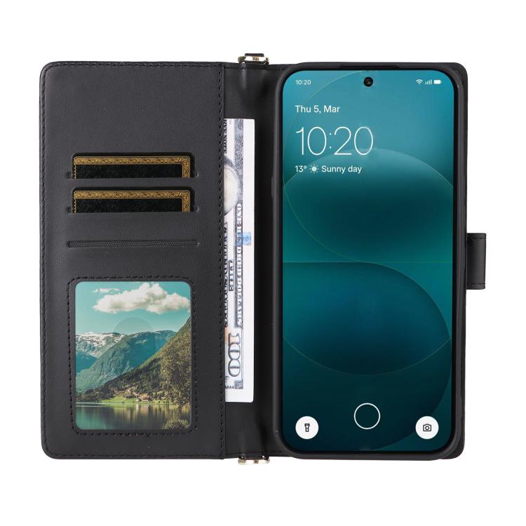 For Nothing Phone 4a Pro Multifunctional 6-Card Slots Leather Phone Case with Wrist Strap