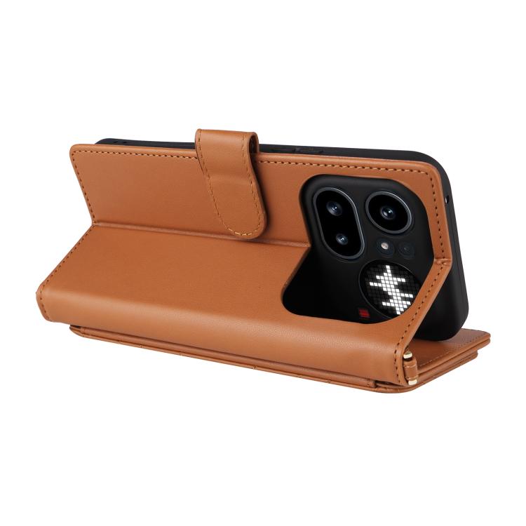 For Nothing Phone 4a Pro Multifunctional 6-Card Slots Leather Phone Case with Wrist Strap