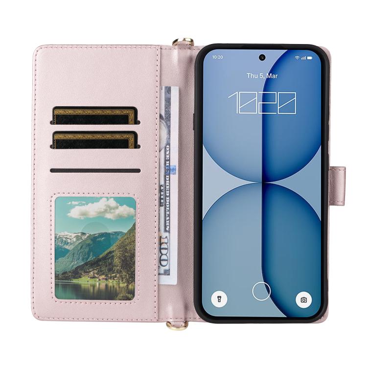 For Nothing Phone 4a Multifunctional 6-Card Slots Leather Phone Case with Wrist Strap