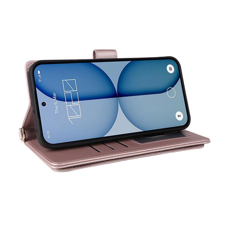 For Nothing Phone 4a Multifunctional 6-Card Slots Leather Phone Case with Wrist Strap