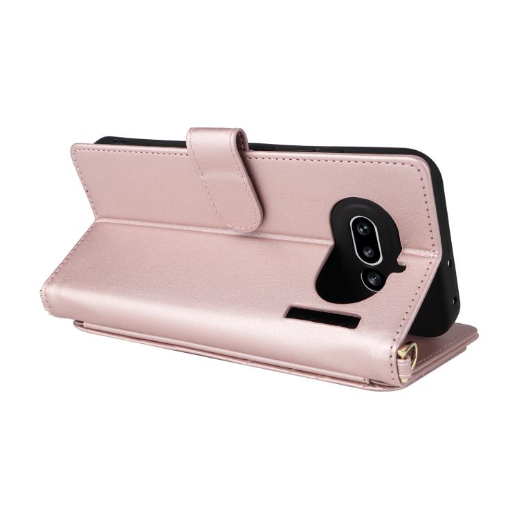For Nothing Phone 4a Multifunctional 6-Card Slots Leather Phone Case with Wrist Strap