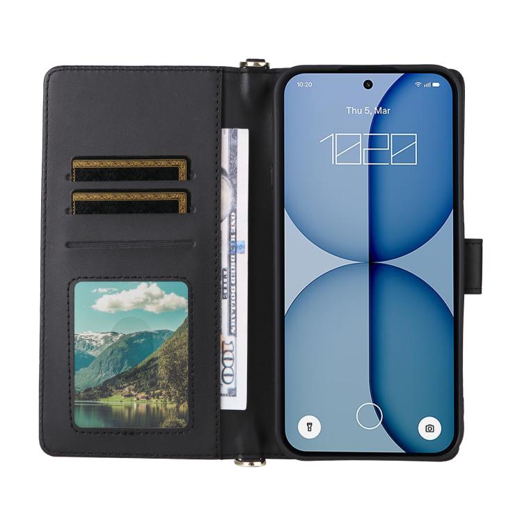 For Nothing Phone 4a Multifunctional 6-Card Slots Leather Phone Case with Wrist Strap