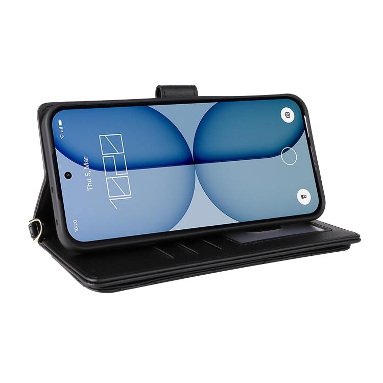 For Nothing Phone 4a Multifunctional 6-Card Slots Leather Phone Case with Wrist Strap