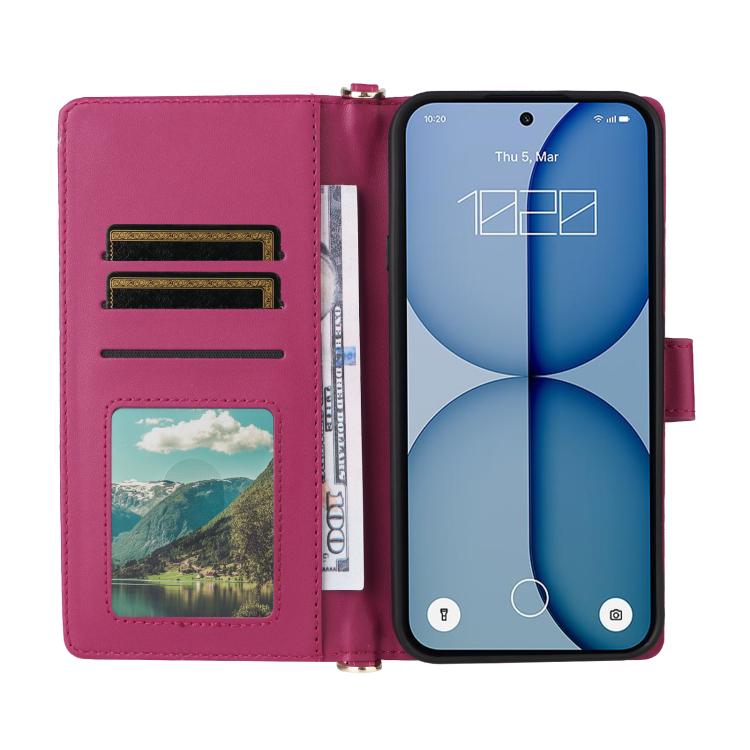 For Nothing Phone 4a Multifunctional 6-Card Slots Leather Phone Case with Wrist Strap