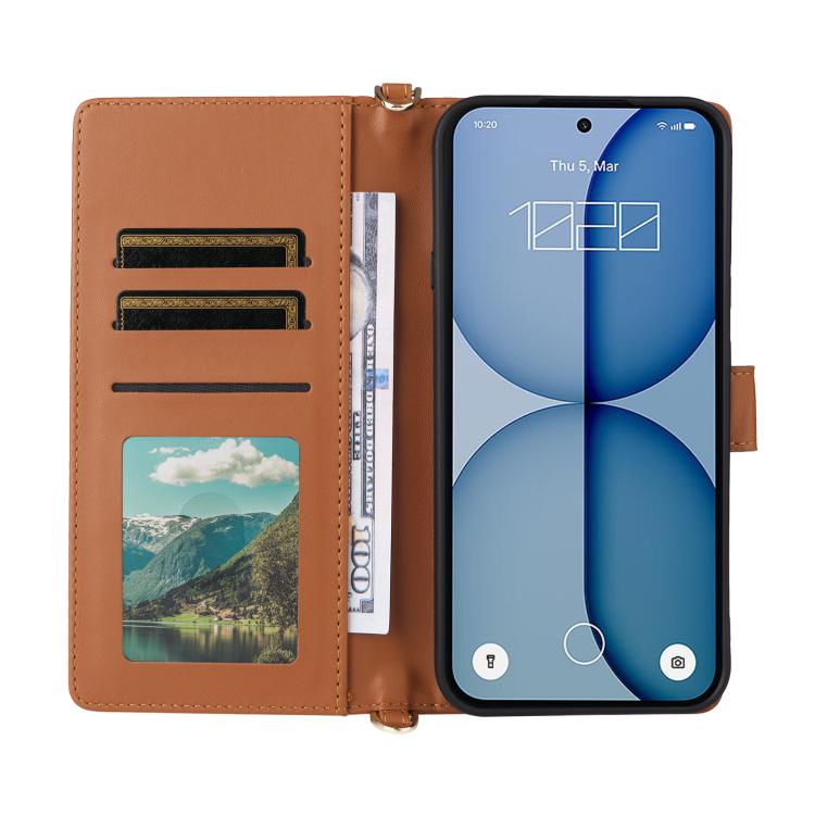 For Nothing Phone 4a Multifunctional 6-Card Slots Leather Phone Case with Wrist Strap