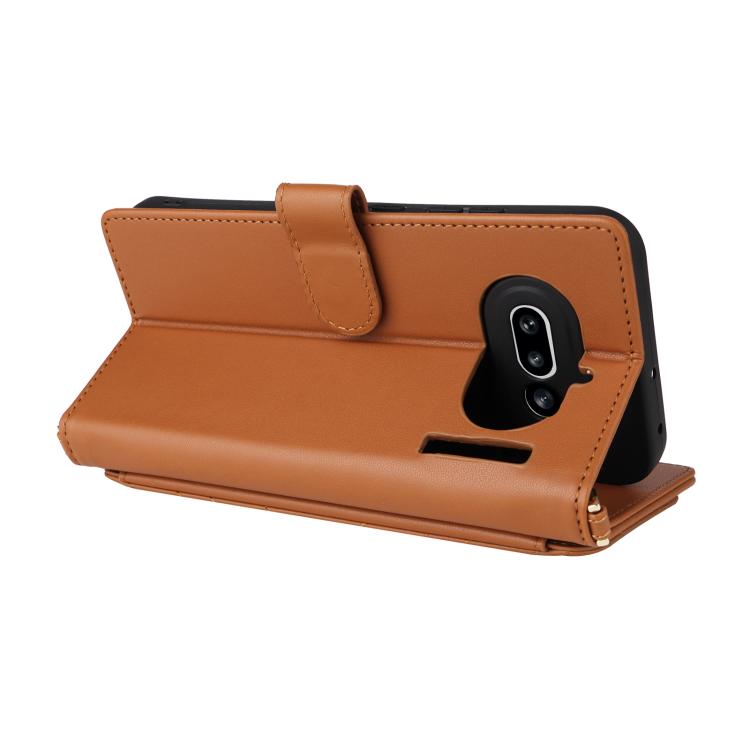 For Nothing Phone 4a Multifunctional 6-Card Slots Leather Phone Case with Wrist Strap