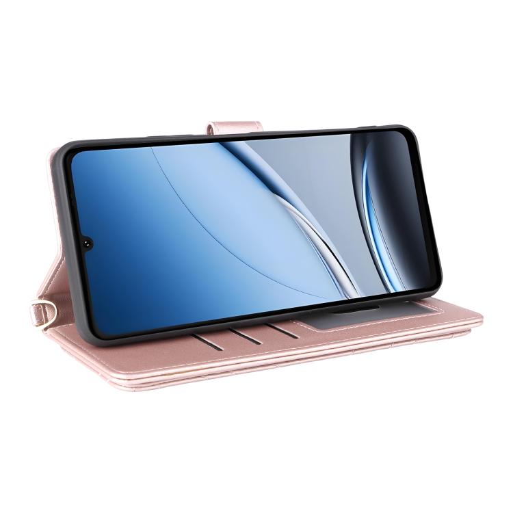 For Doogee Note 59 / Note 59 Pro Multifunctional 6-Card Slots Leather Phone Case with Wrist Strap