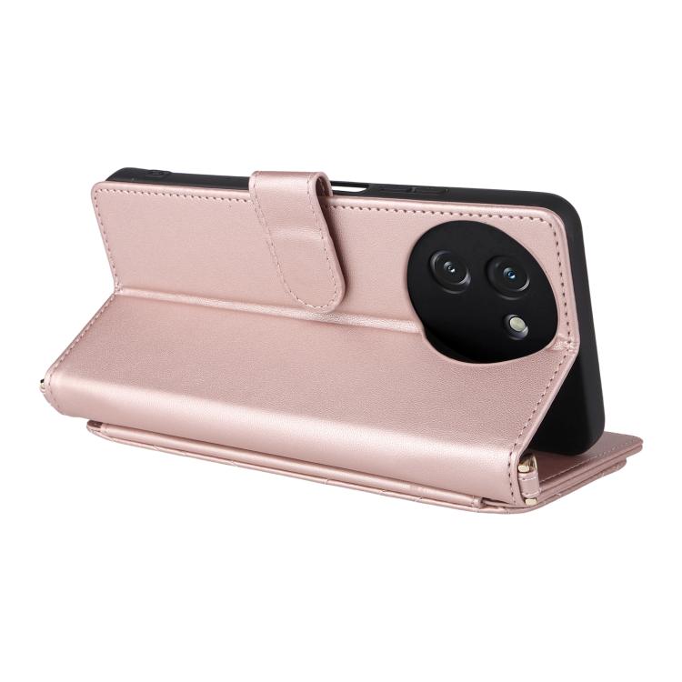 For Doogee Note 59 / Note 59 Pro Multifunctional 6-Card Slots Leather Phone Case with Wrist Strap