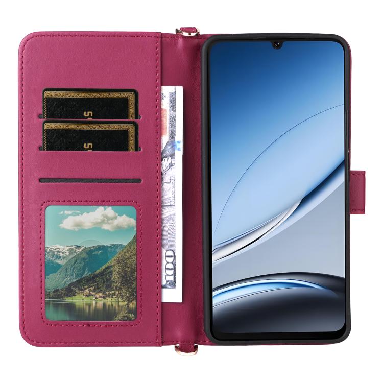 For Doogee Note 59 / Note 59 Pro Multifunctional 6-Card Slots Leather Phone Case with Wrist Strap