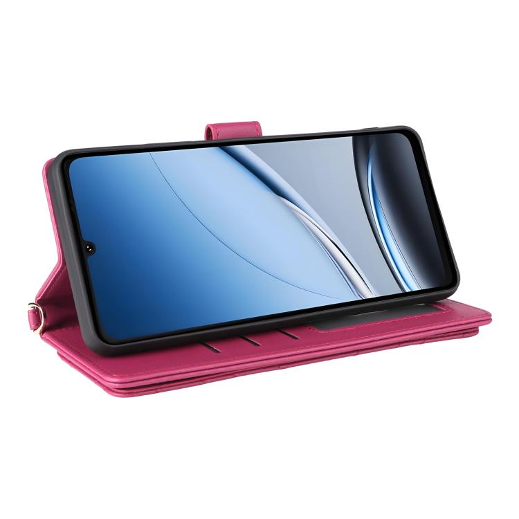 For Doogee Note 59 / Note 59 Pro Multifunctional 6-Card Slots Leather Phone Case with Wrist Strap