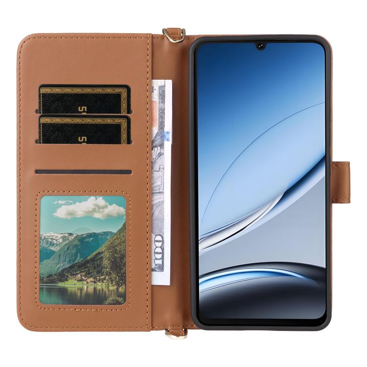 For Doogee Note 59 / Note 59 Pro Multifunctional 6-Card Slots Leather Phone Case with Wrist Strap