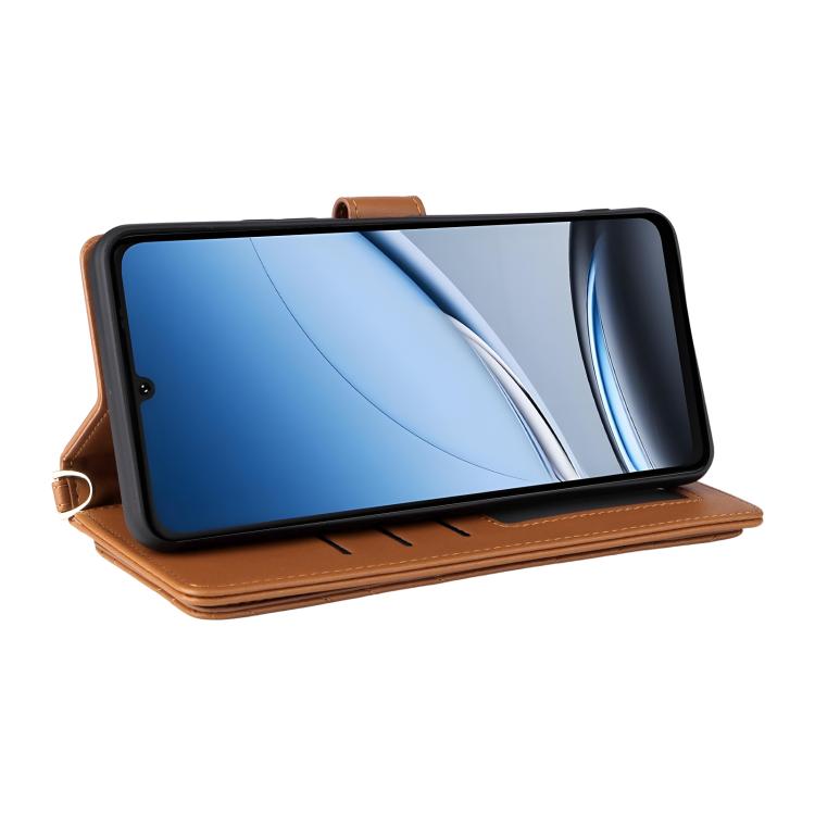 For Doogee Note 59 / Note 59 Pro Multifunctional 6-Card Slots Leather Phone Case with Wrist Strap