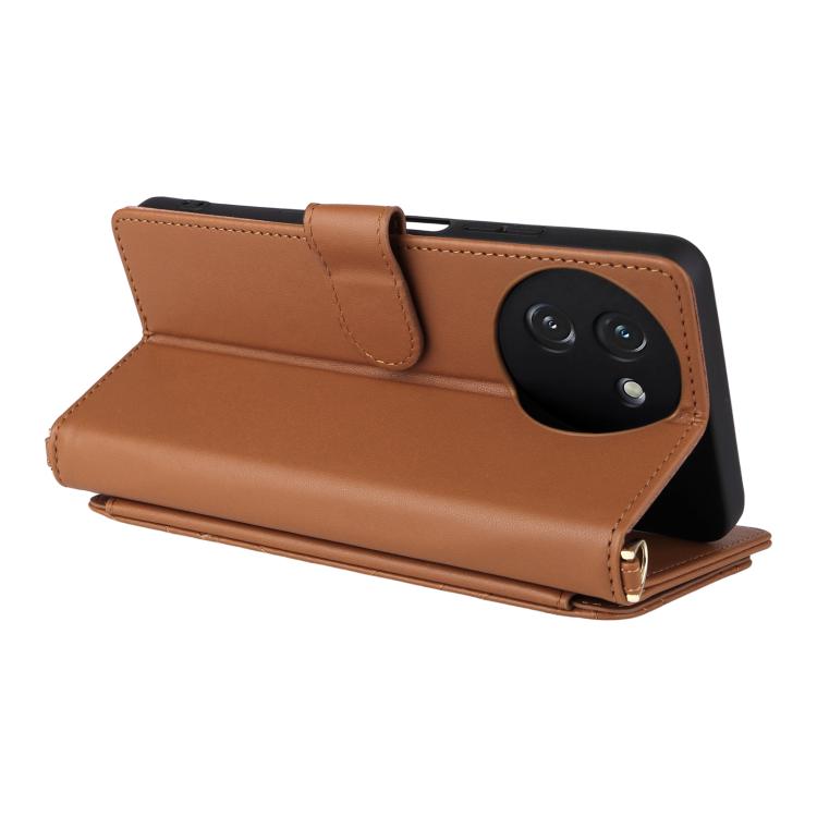For Doogee Note 59 / Note 59 Pro Multifunctional 6-Card Slots Leather Phone Case with Wrist Strap
