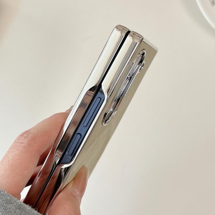 For Samsung Galaxy Z Fold5 Electroplating PC Snow Bark Texture MagSafe Phone Case