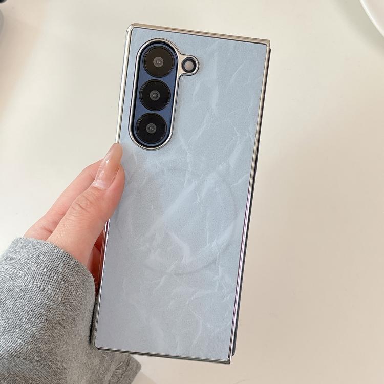 For Samsung Galaxy Z Fold5 Electroplating PC Snow Bark Texture MagSafe Phone Case