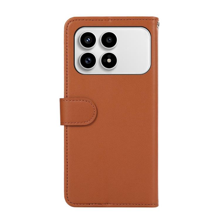 For Redmi K90 / Poco F8 Pro ABEEL Delicate Texture Splicing RFID Leather Phone Case