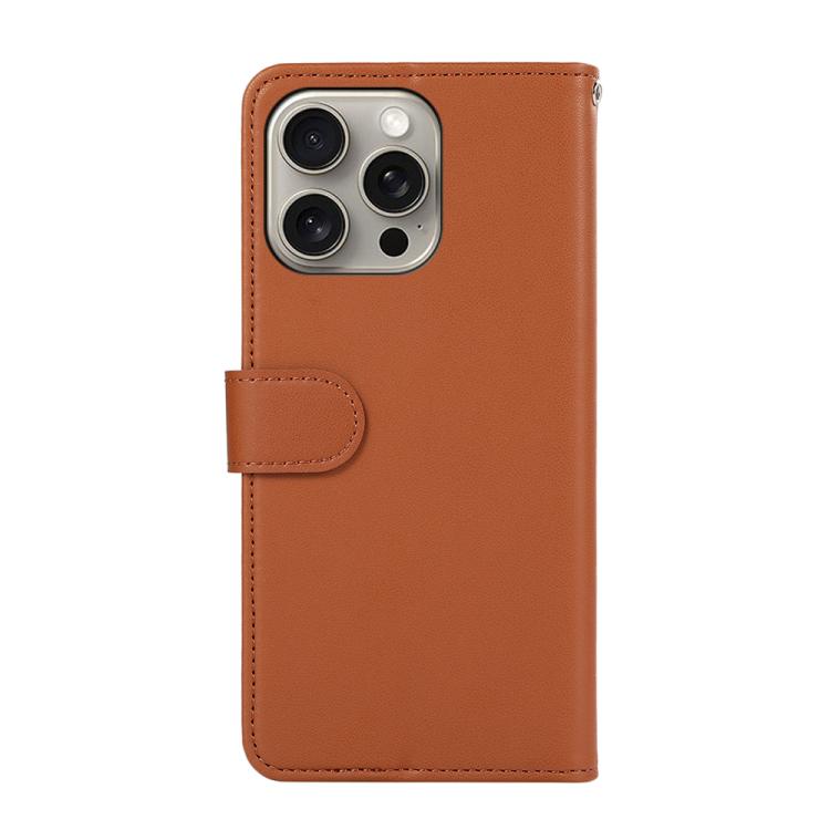 For iPhone 15 Pro ABEEL Delicate Texture Splicing RFID Leather Phone Case