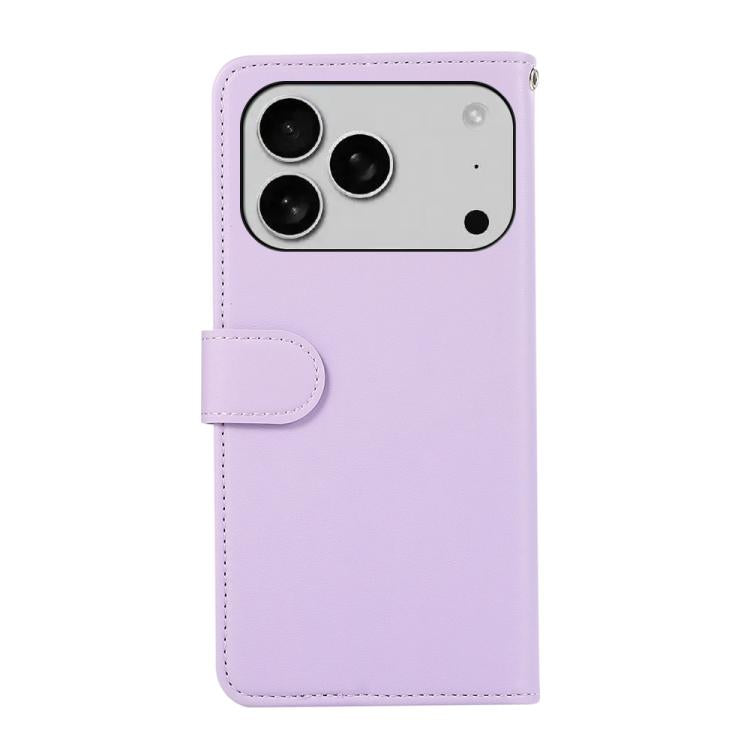 For iPhone 17 Pro ABEEL Delicate Texture Splicing RFID Leather Phone Case