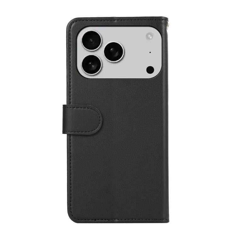 For iPhone 17 Pro Max ABEEL Delicate Texture Splicing RFID Leather Phone Case