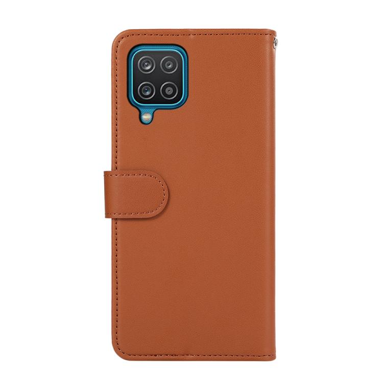 For Samsung Galaxy A12 ABEEL Delicate Texture Splicing RFID Leather Phone Case