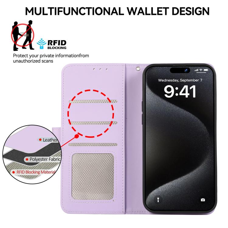 For Samsung Galaxy S20 FE ABEEL Delicate Texture Splicing RFID Leather Phone Case