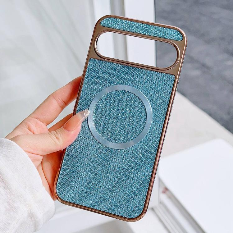For Google Pixel 9 / 9 Pro Electroplating PC Glitter Grain MagSafe Phone Case