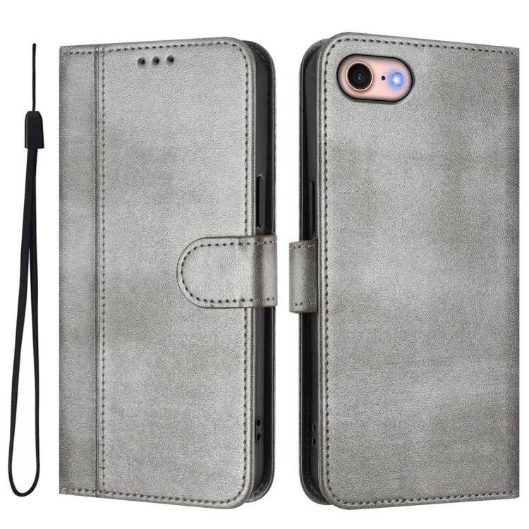 For iPhone 7 / 8 / SE 2022 Line Splicing Buckle Retro Leather Phone Case