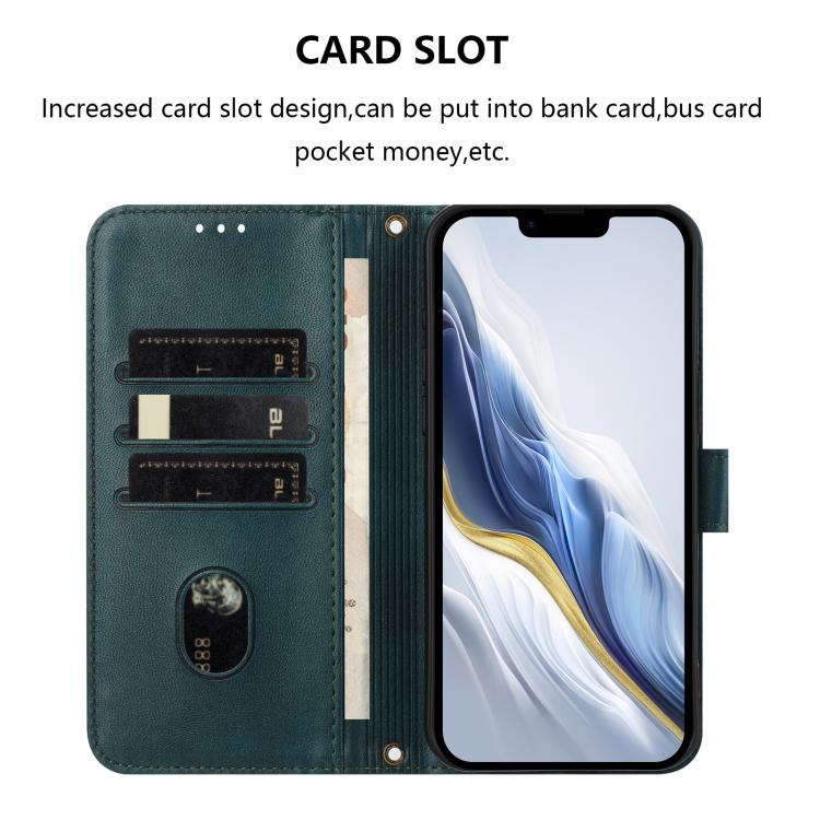 For iPhone XR Line Splicing Buckle Retro Leather Phone Case