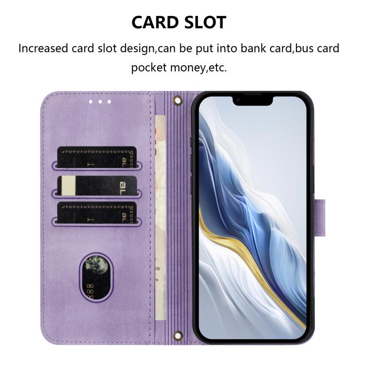 For iPhone XR Line Splicing Buckle Retro Leather Phone Case