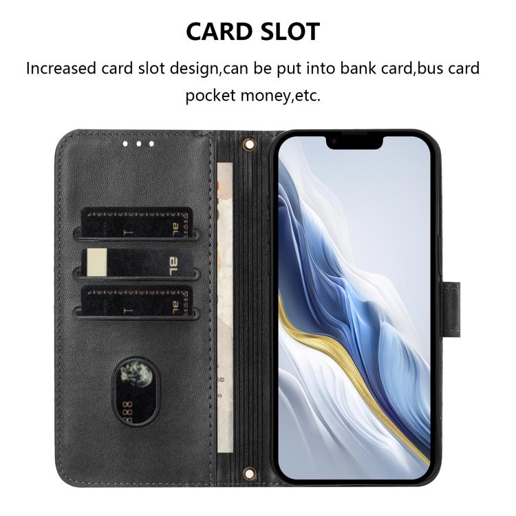 For iPhone 7 Plus / 8 Plus Line Splicing Buckle Retro Leather Phone Case