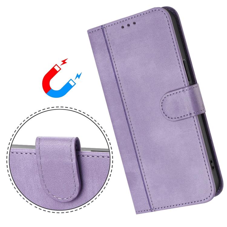 For iPhone 17 Pro Max Line Splicing Buckle Retro Leather Phone Case