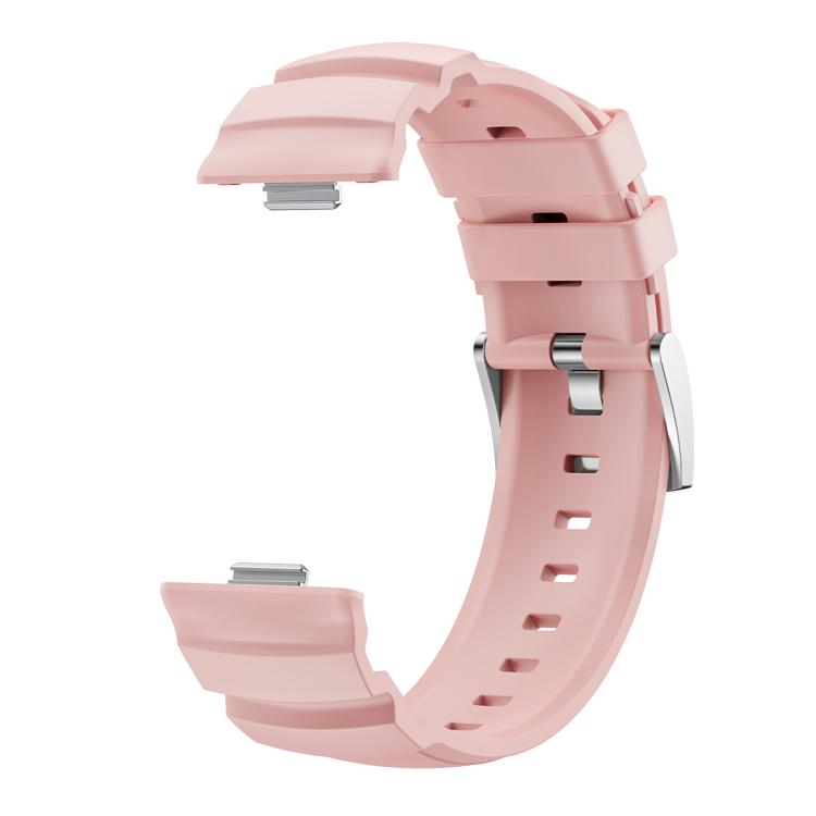 For Huawei Watch Fit 5 / Fit 5 Pro / Fit 4 Silver Buckle Silicone Watch Band