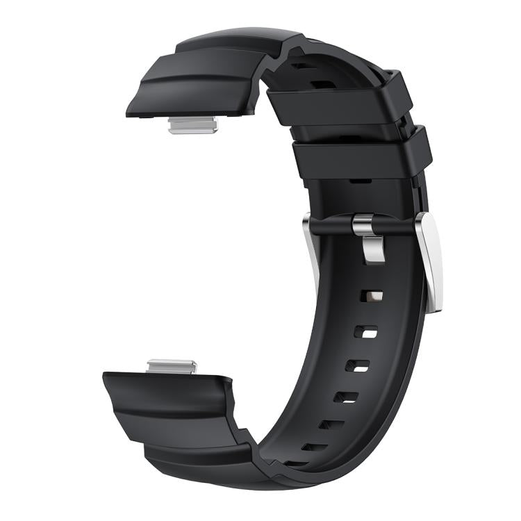 For Huawei Watch Fit 5 / Fit 5 Pro / Fit 4 Silver Buckle Silicone Watch Band